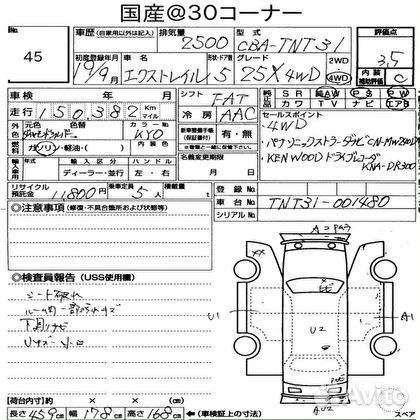 Авто Nissan X-Trail TNT31 QR25DE