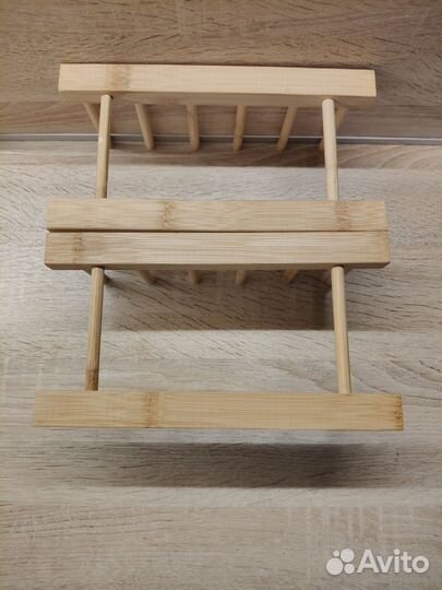 Деревянная подставка для тарелок бамбук