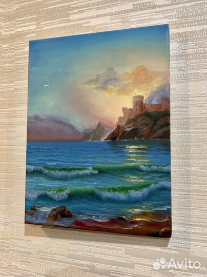 Картина маслом море