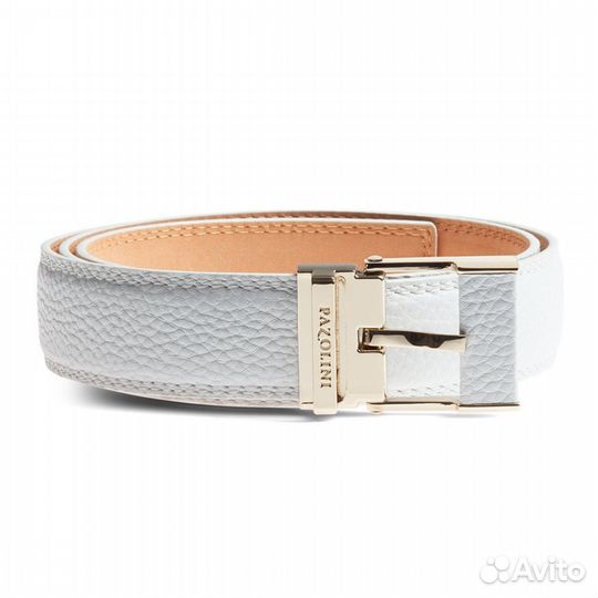 Ремень женский кожаный Pazolini, белый, XXL