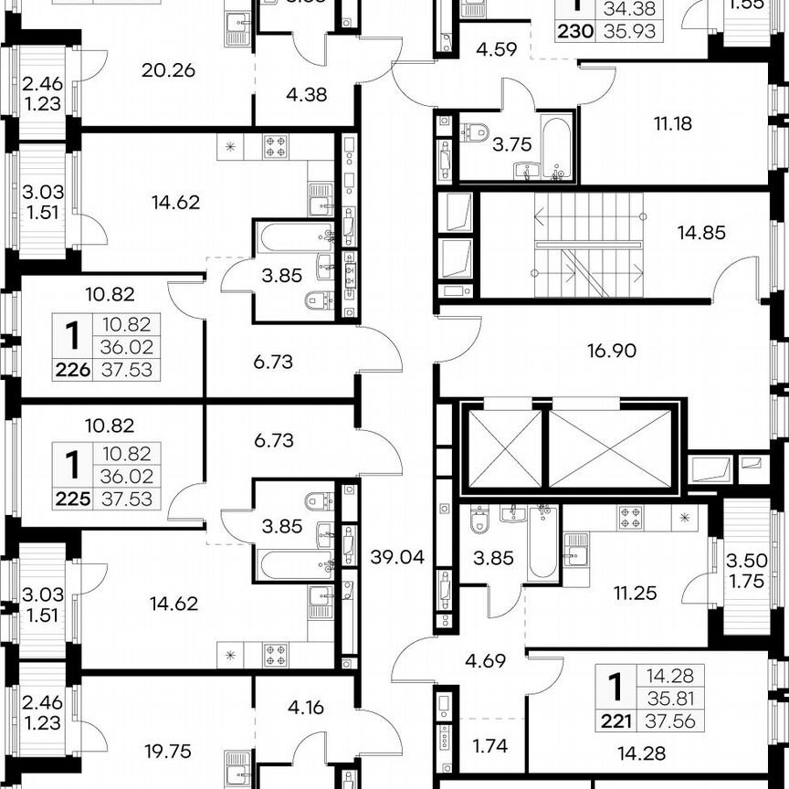 1-к. квартира, 37,6 м², 10/15 эт.