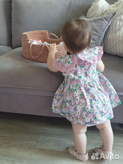 Вязаная люлька для куклы