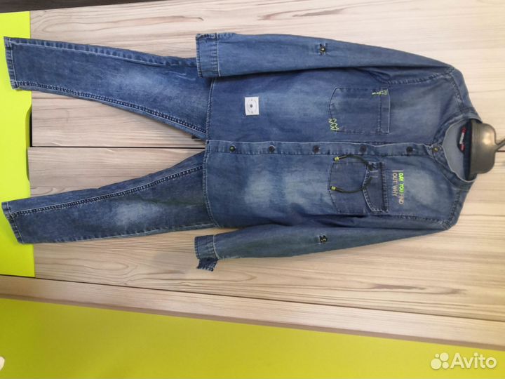 Джинсовый костюм размер-140