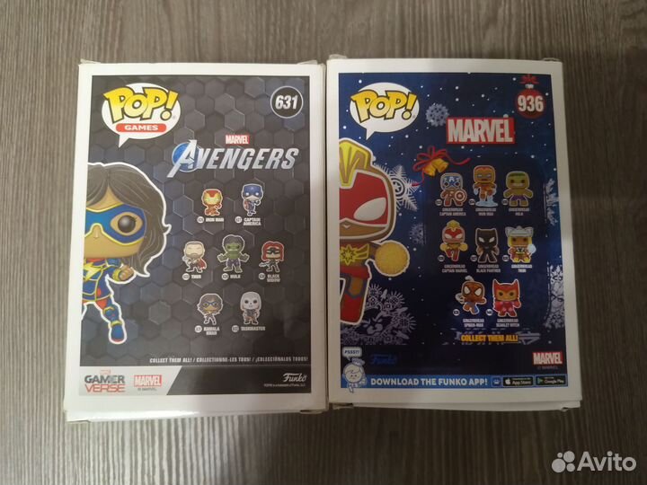 Funko pop Kamala Khan и Gingerbread Captain Marvel
