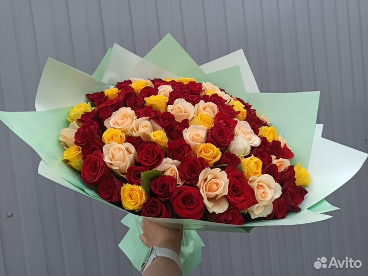 101 роза, букет