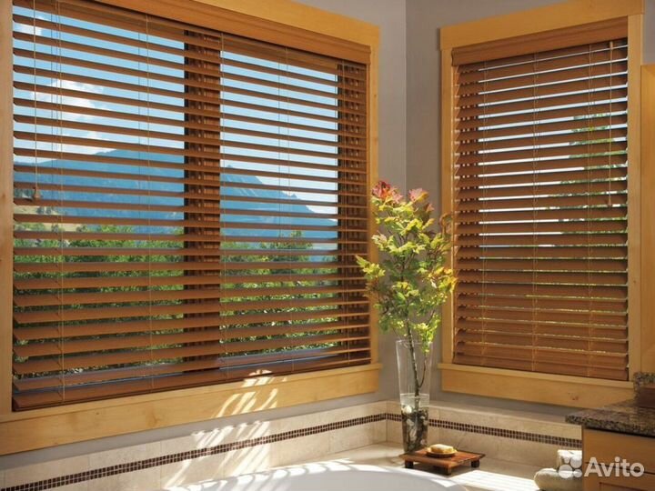 Горизонтальные деревянные жалюзи 60*150