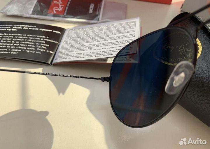 Очки ray ban aviator авиаторы черные