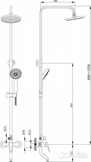Душевая система Rossinka B B35-46