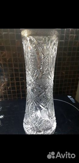 Хрустальная ладья,ваза для цветов