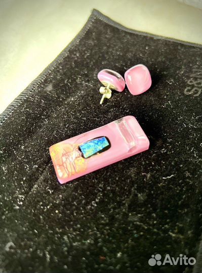 Комплект серьги и подвеска муранское стекло