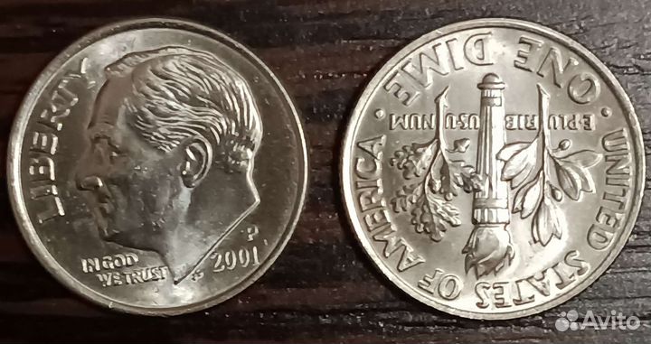 Монета 10 центов перевёртыш