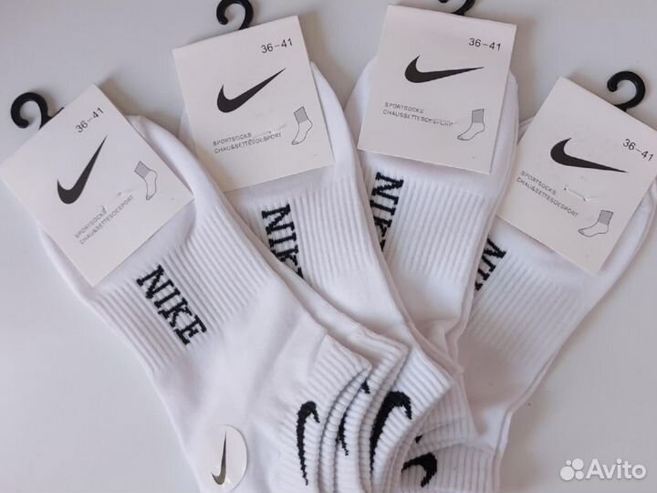 Короткие белые носки Nike хлопок