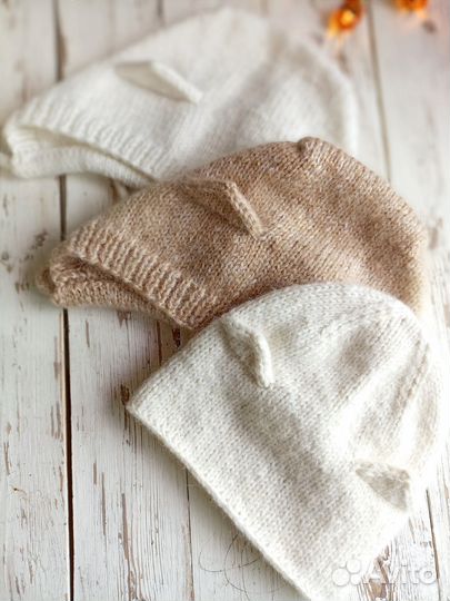 Шапка с ушками, шапка кошка, зоо шапка