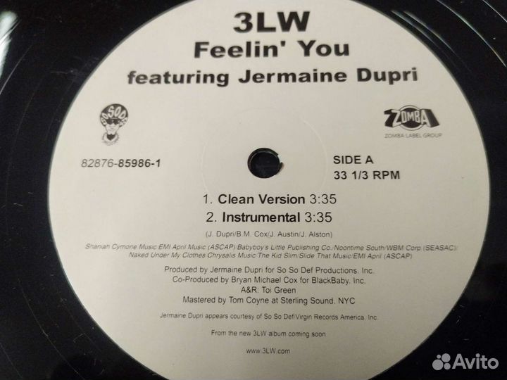 3LW Jermaine Dupri Feelin' You винил США