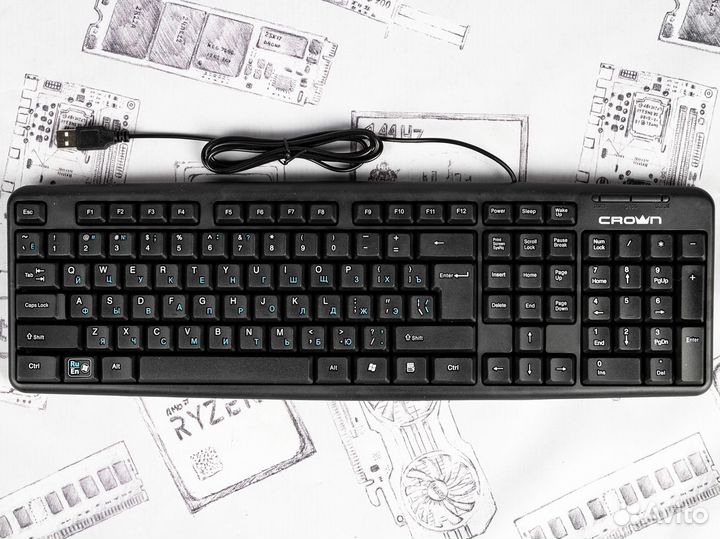 Офисные клавиатуры Crown Micro CMK-F02B