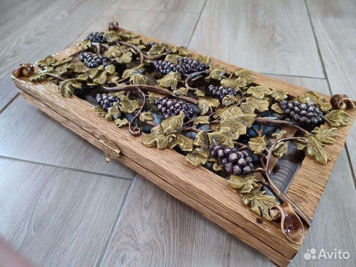 Нарды ручной работы со стеклом