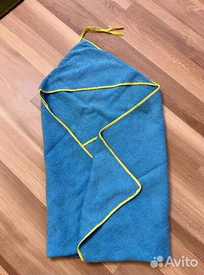 Махровое полотенце конверт для малыша с капюшоном