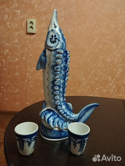 Штоф осётр Гжель