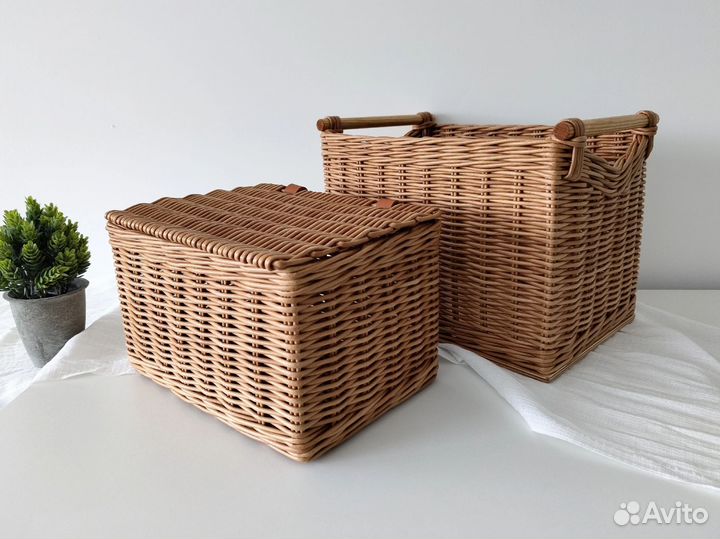 Плетеные короба для хранения, ручная работа