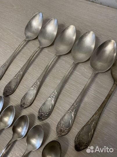 Столовые ложки. Клеймо Зiш мнц 15-20, серебрение