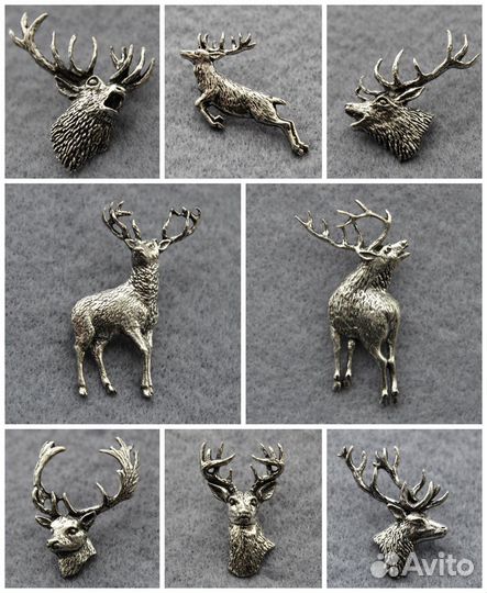 Значки броши Олень Рог оленя Лань Изюбрь Охота