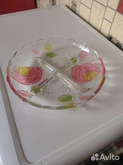 Менажница стекло 22см