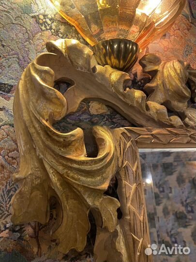 Зеркало с лепнинами винтаж в загородный дом