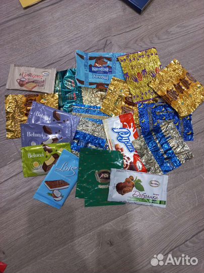 Обертки.Этикетки от конфет,шоколада.Коробки от кон