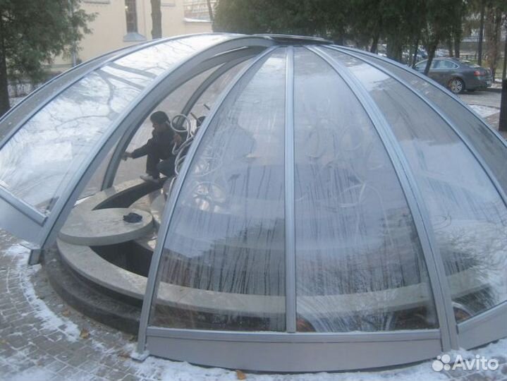 Остекление со стеклянным куполом