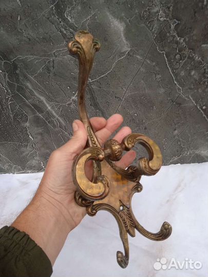 Вешалка настенная СССР, винтаж, латунь