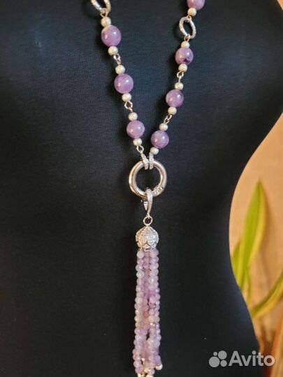 Комплект украшения с аметистом