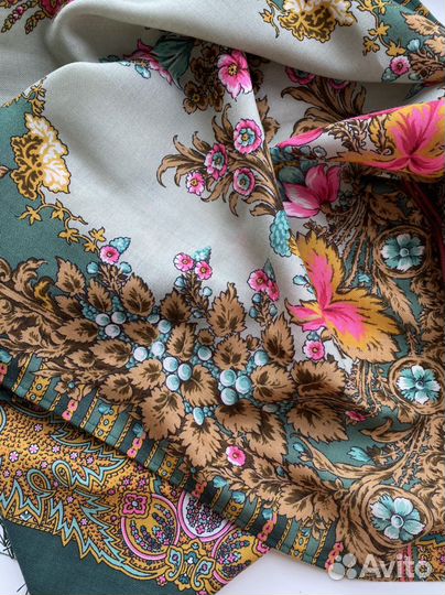 Павлопосадский Платок палантин шерть