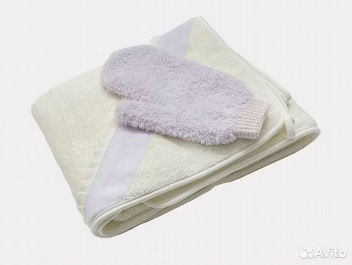 Набор для купания ребёнка полотенце и варежка
