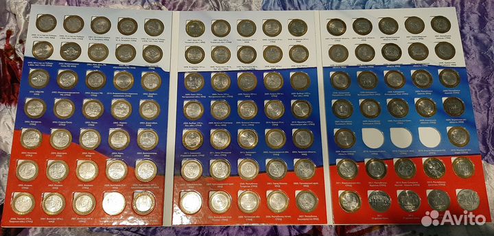 10 рублевых биметалл 2 мд в 2х альбом + 25 р.Сочи