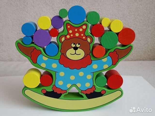 Игрушка развивающая балансир весы дерево 1,5-3 г