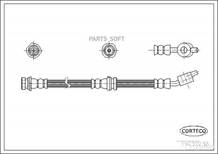 Corteco 19032238 Тормозной шланг передний R 464mm