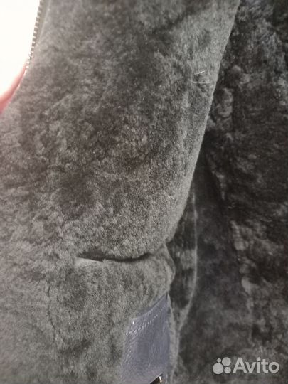 Дубленка мужская синяя