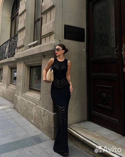 Вязаное платье макси в стиле зара