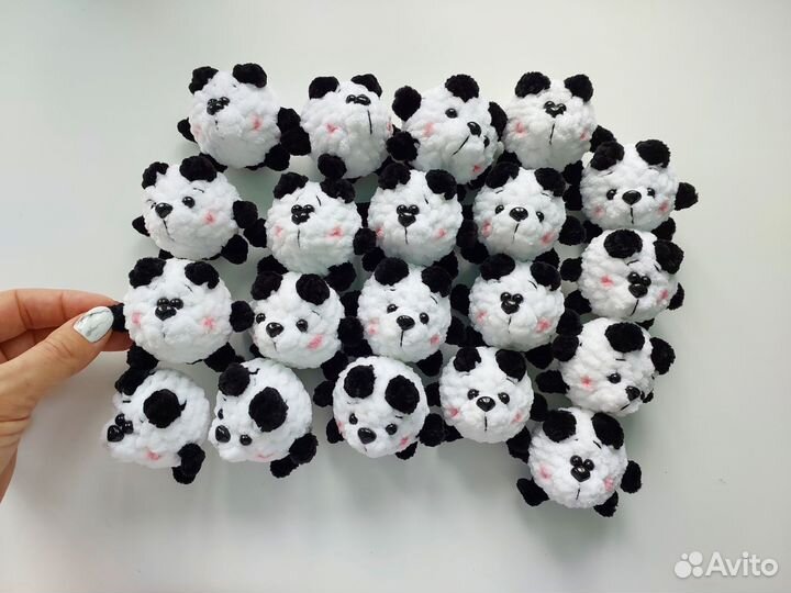 Вязаные брелки панда, ежик,единорожка, дракон