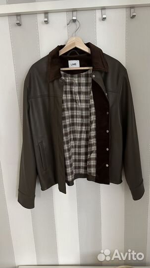 Рубашка кожанная лайм