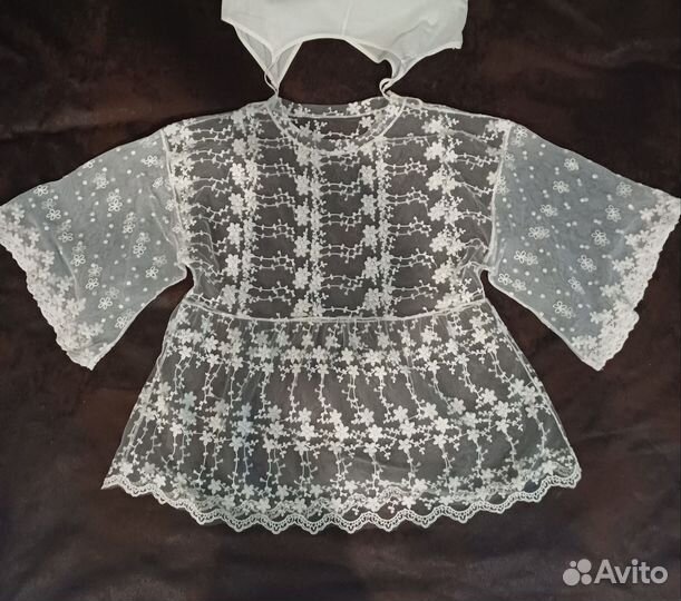 Блузка вышивка хлопок на сетке р-42-44