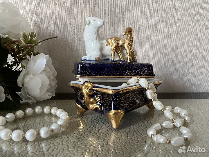 Шкатулка овечка с ягненком Дулево 1956 год СССР