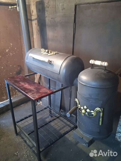 Мангал с печью под казан