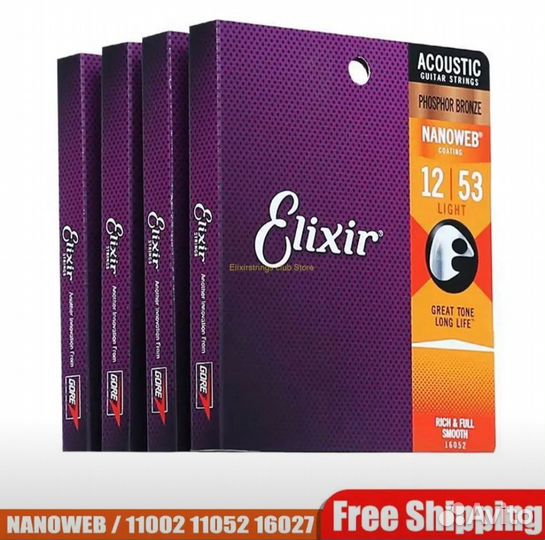 Струны для акустической гитары Elixir Nanoweb