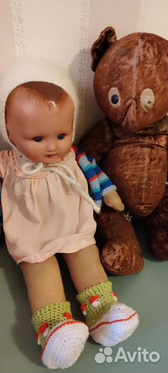 Старинные куклы мишки зайцы кот