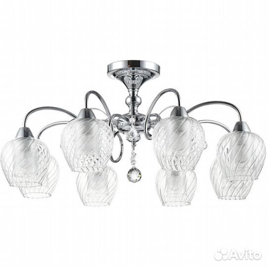 Люстра металл и стекло модерн