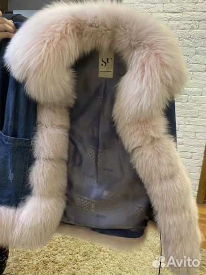 Джинсовая куртка с мехом женская