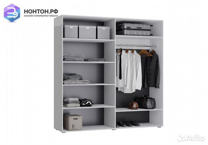 Шкаф 4-дверный Gloss белый глянец / белый бриллиан