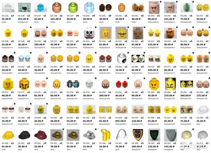 Lego Classic - Части минифигурок и человечков