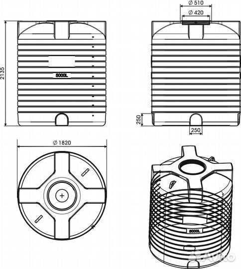 Стационарная Мини-азс 6000л с завода, с гарантией